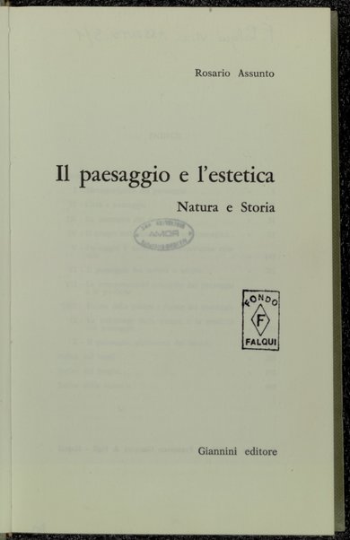 1: Natura e storia / Rosario Assunto