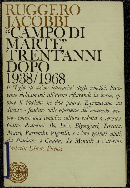 Campo di Marte trentanni dopo : 1938-1968 / Ruggero Jacobbi