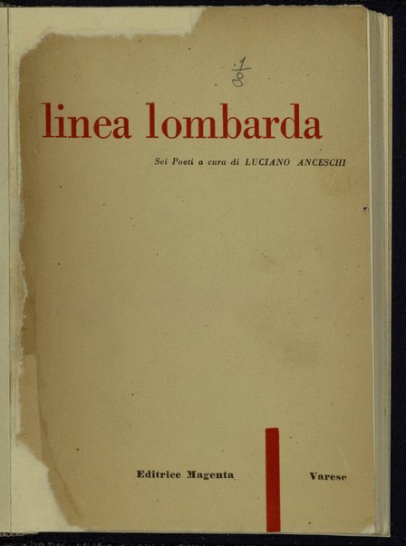 Linea lombarda : sei poeti / a cura di Luciano Anceschi