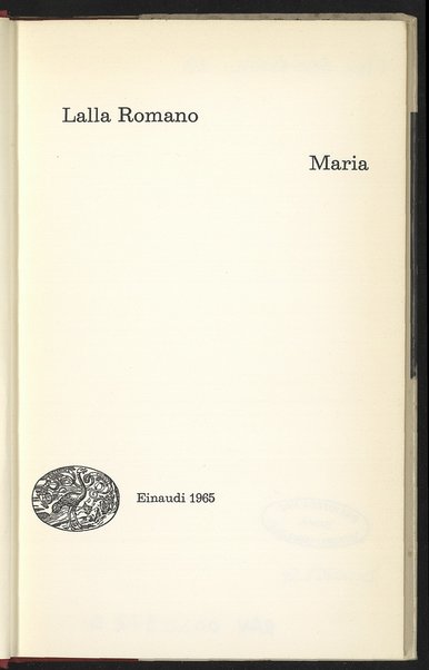 Maria / Lalla Romano