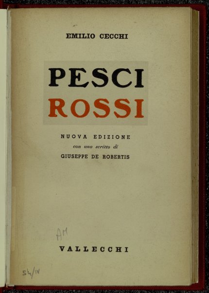 Pesci rossi / Emilio Cecchi