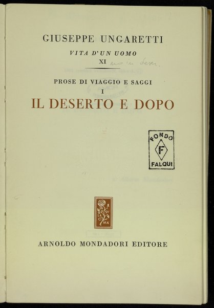 Il deserto e dopo / Giuseppe Ungaretti