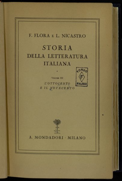 3: L'Ottocento e il Novecento / F. Flora e L. Nicastro