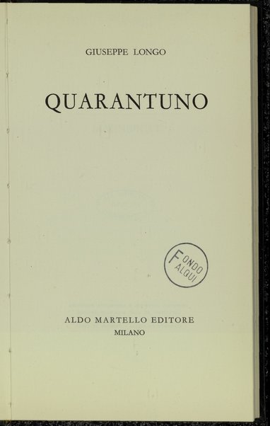 Quarantuno / Giuseppe Longo