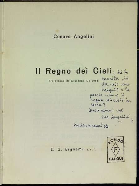 Il regno dei cieli / Cesare Angelini ; prefazione di Giuseppe De Luca