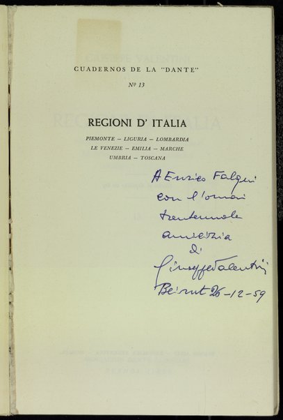 [1]: Piemonte, Liguria, Lombardia, Le Venezie, Emilia, Marche, Umbria, Toscana / Giuseppe Valentini