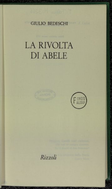 La rivolta di Abele / Giulio Bedeschi