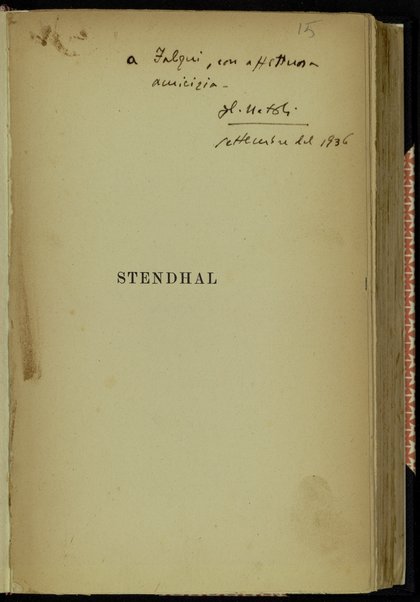 Stendhal : saggio biografico-critico / Glauco Natoli