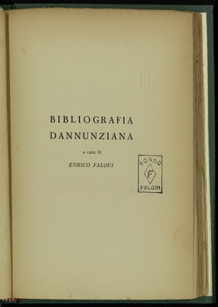 Bibliografia dannunziana / a cura di Enrico Falqui