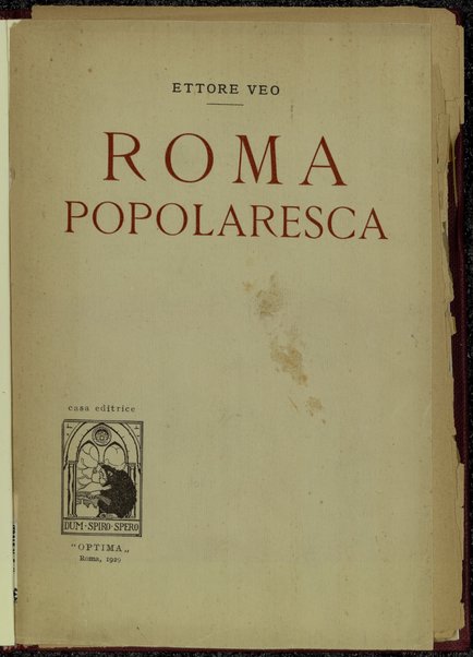 Roma popolaresca / Ettore Veo