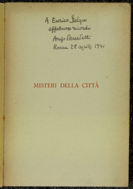 Misteri della cittÃ  /  Arrigo Benedetti