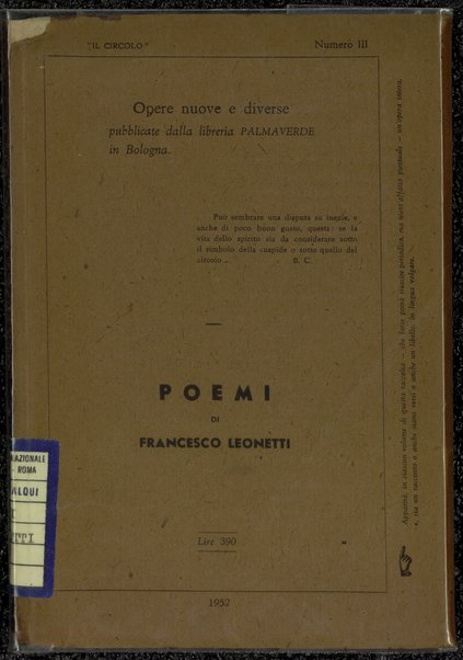 Poemi / Francesco Leonetti