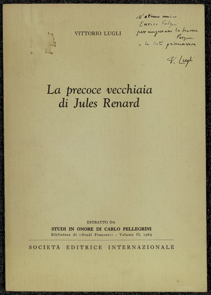 La precoce vecchiaia di Jules Renard / Vittorio Lugli