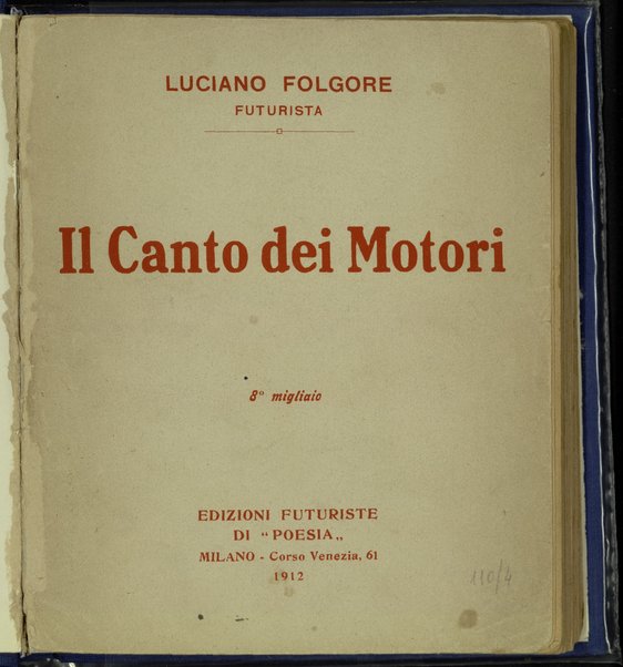 Il canto dei motori / Luciano Folgore
