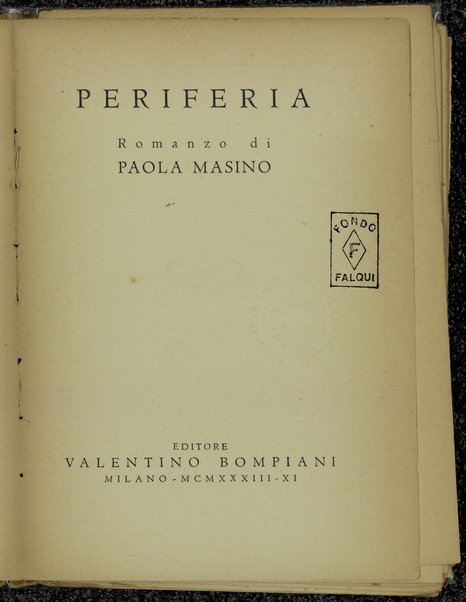 Periferia : romanzo / di Paola Masino