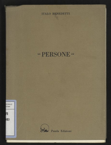 Persone / Italo Benedetti ; con disegni di Vittorio Pescatori