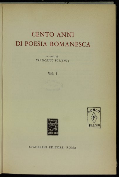 Cento anni di poesia romanesca / a cura di Francesco Possenti