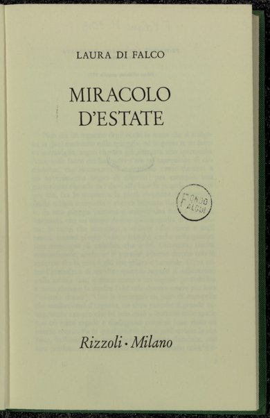 Miracolo d'estate / Laura di Falco