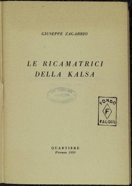 Le ricamatrici della kalsa / Giuseppe Zagarrio