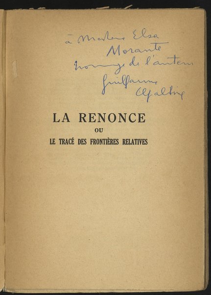 La renonce, ou le tracÃ© des frontiÃ¨res relatives / Guillaume Chpaltine