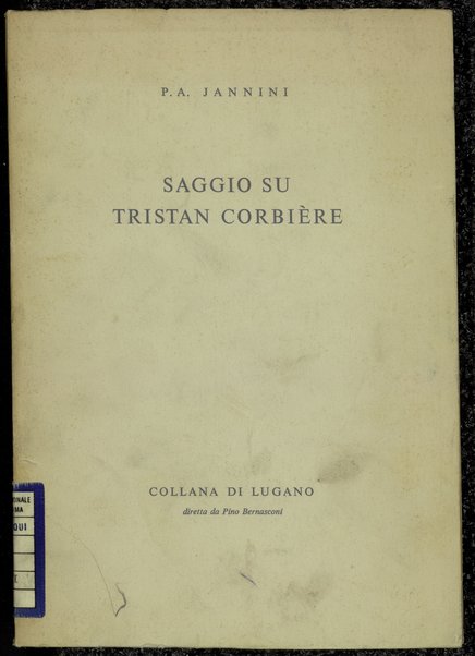 Saggio su Tristan Corbiere / P. A. Jannini