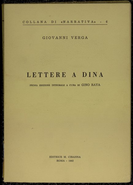 Lettere a Dina / Giovanni Verga