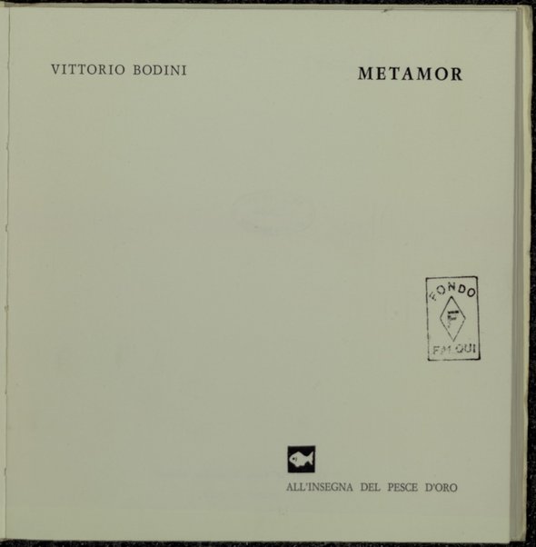 Metamor / Vittorio Bodini