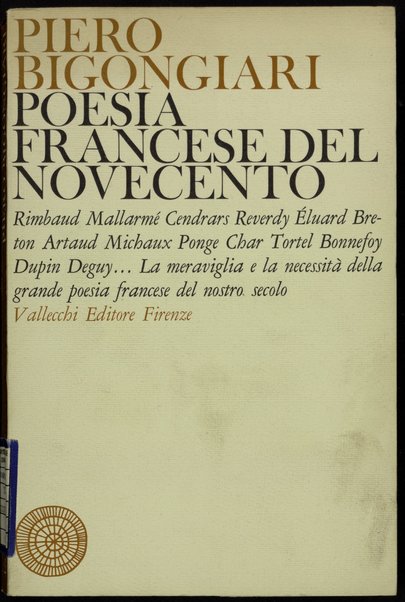 Poesia francese del Novecento / Piero Bigongiari