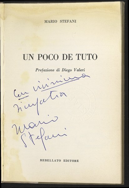 Un poco de tuto / Mario Stefani ; prefazione di Diego Valeri