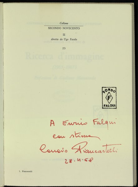 Ricerca d'immagine (1965-1967) / Corrado Piancastelli ; prefazione di Giuliano Manacorda