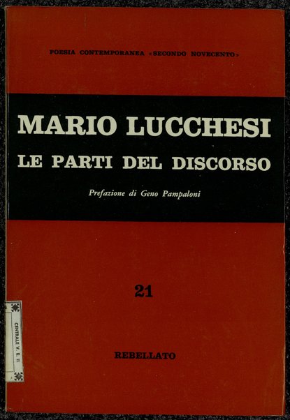 Le parti del discorso / Mario Lucchesi ; prefazione di Geno Pampaloni