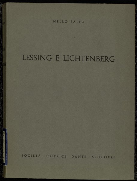 Lessing e Lichtenberg / Nello Saito