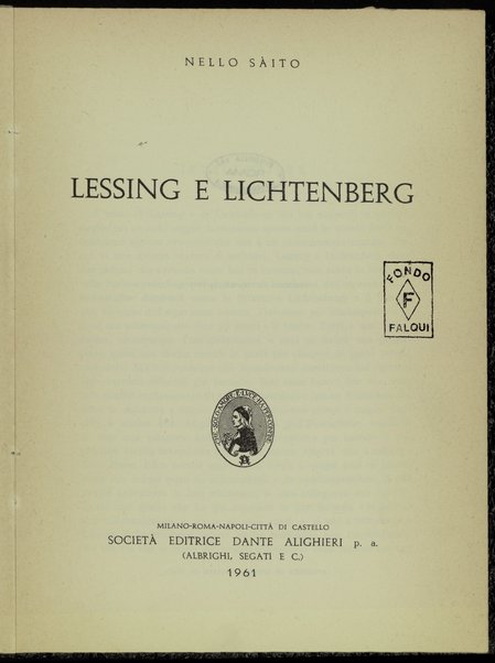 Lessing e Lichtenberg / Nello Saito