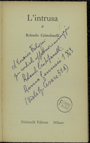 L'intrusa / di Rolando Cristofanelli