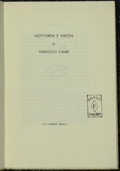 Notturen e vision / di Ferruccio Cambi