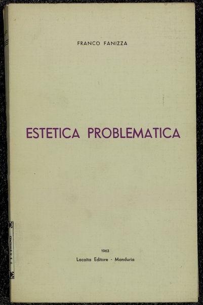 Estetica problematica / Franco Fanizza