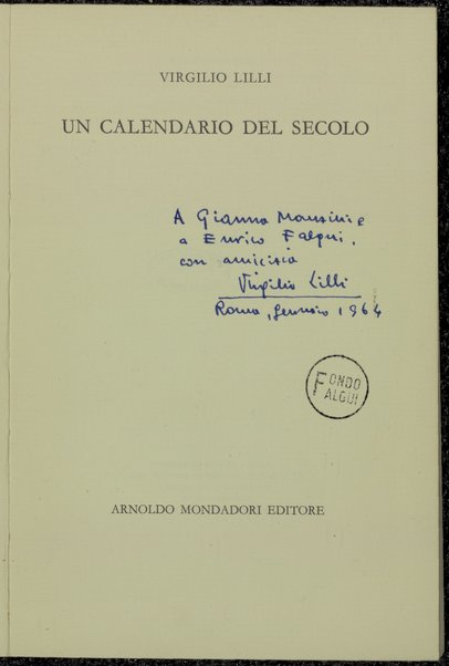 Un calendario del secolo / Virgilio Lilli