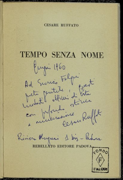 Tempo senza nome / Cesare Ruffato