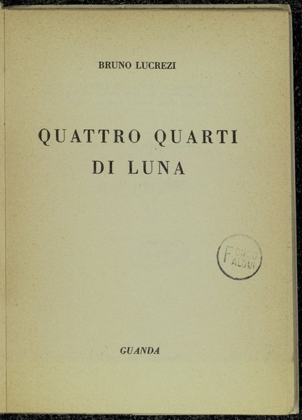 Quattro quarti di luna / Bruno Lucrezi