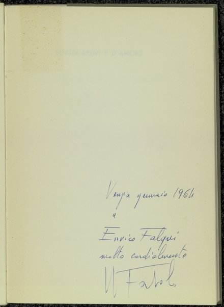 Poesie brevi e d'amore / Ugo Fasolo ; con un disegno di Virgilio Guidi