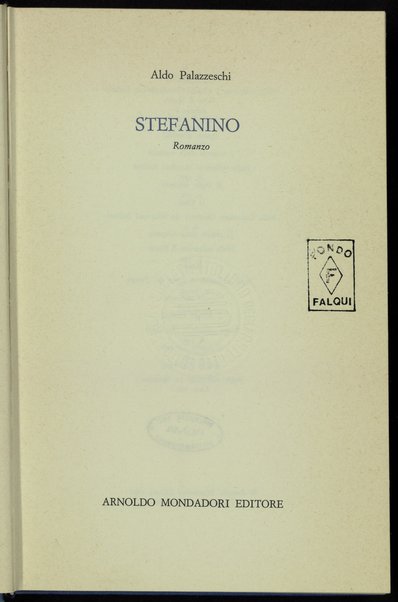 Stefanino : romanzo / Aldo Palazzeschi