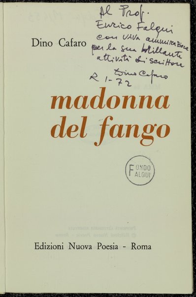 Madonna del fango / Dino Cafaro