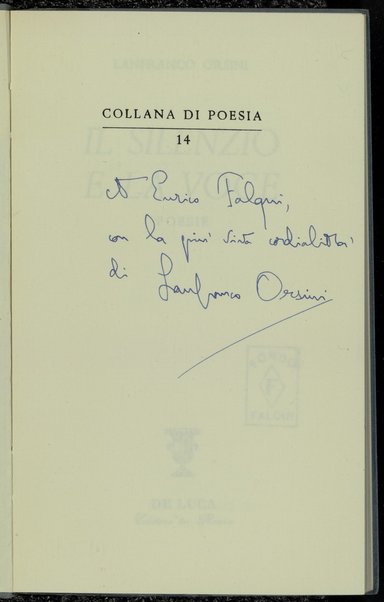 Il silenzio e la voce : poesie / Lanfranco Orsini