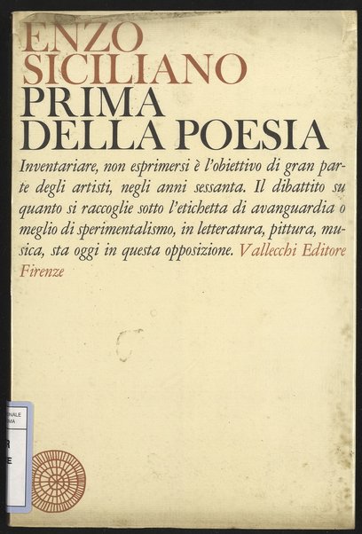 Prima della poesia / Enzo Siciliano