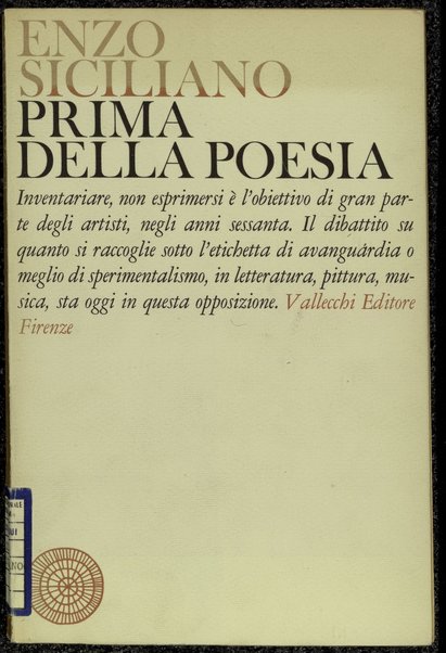 Prima della poesia / Enzo Siciliano