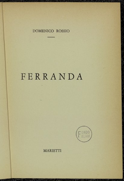 Ferranda / Domenico Rossio