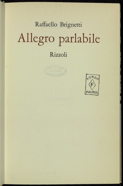 Allegro parlabile / Raffaello Brignetti