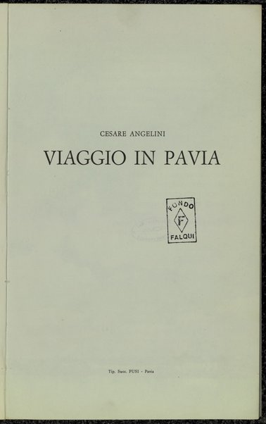 Viaggio in Pavia / Cesare Angelini