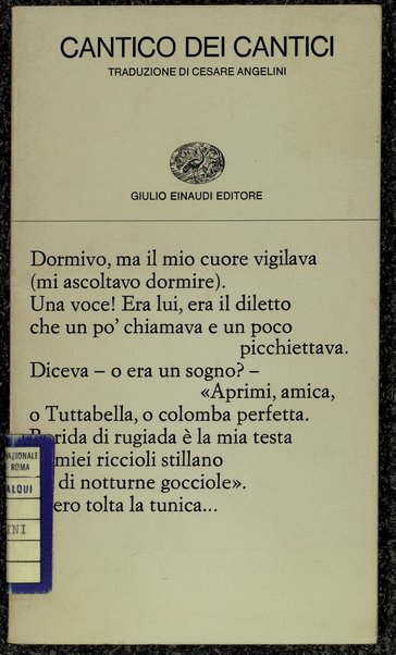 Cantico dei Cantici / prefazione e traduzione di Cesare Angelini