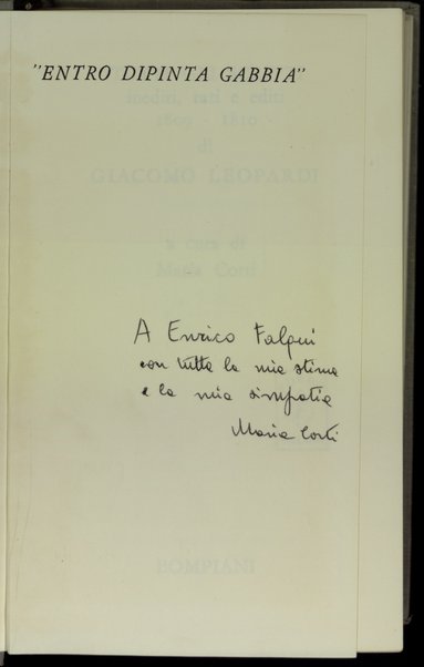 Tutti gli scritti inediti, rari e editi, 1809-1810 / di Giacomo Leopardi ; a cura di Maria Corti